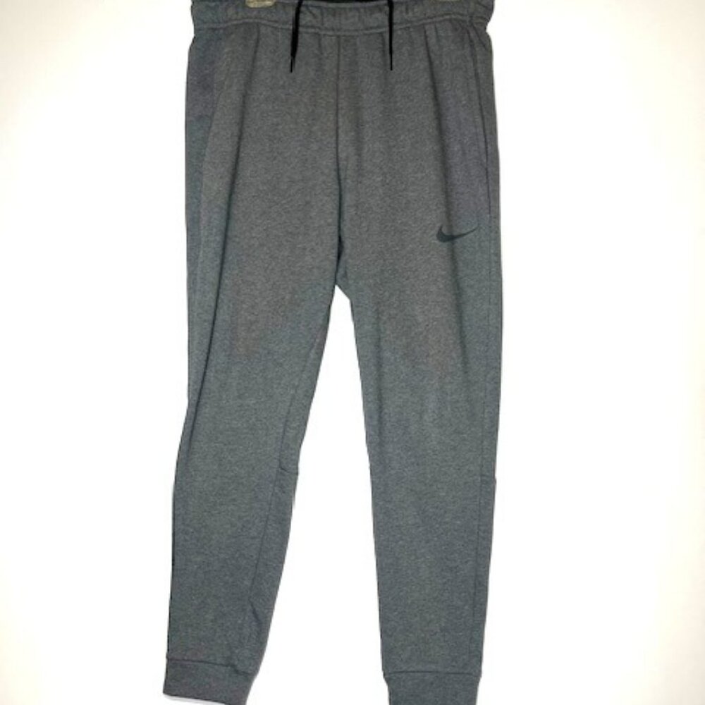 Nike Men's Gray Drawstring‎ Joggers Dry Fit Comfort Logo Sweatpants Sz M